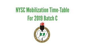 NYSC Time Table for Batch C 2019